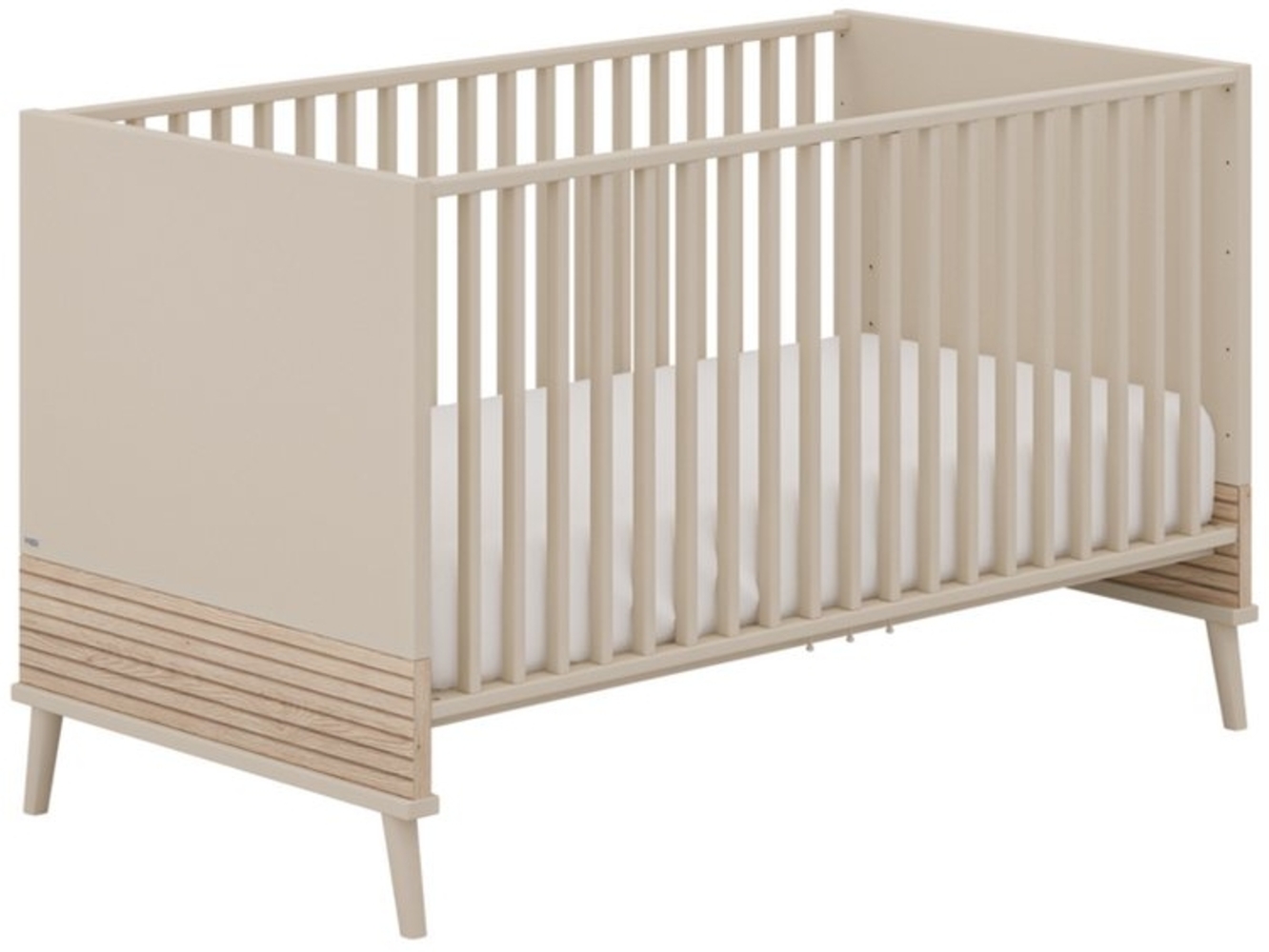 EEFJE Babybett, Dekor Cashmere Beige/Groovy Oak Bild 1