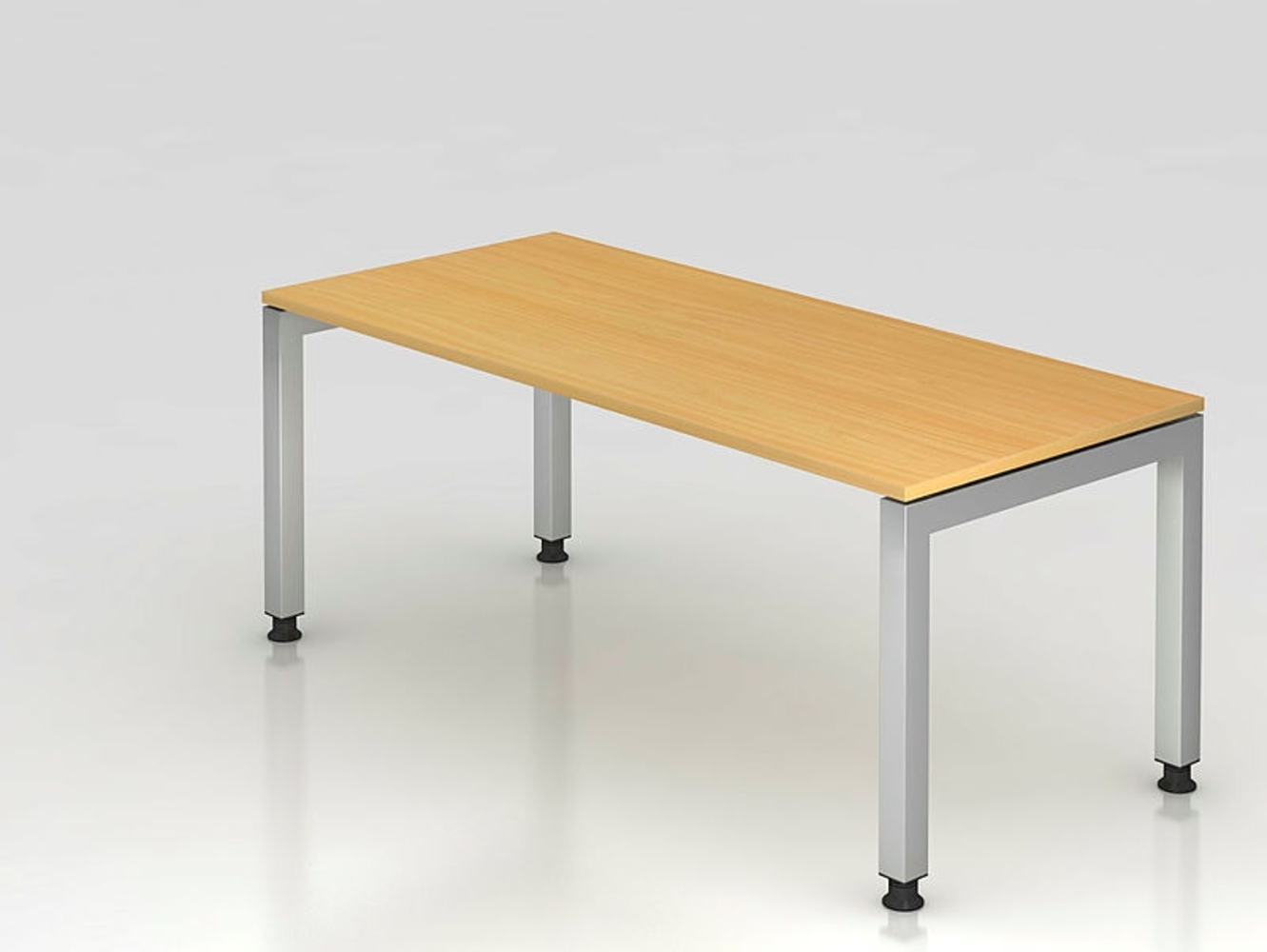 Schreibtisch JS19 U-Fuß eckig 180x80cm Buche Gestellfarbe: Silber Bild 1