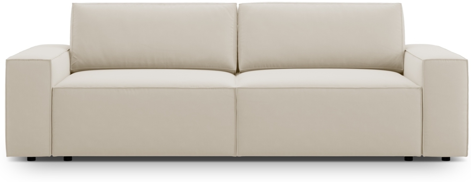 Micadoni Schlafsofa Jodie 3-Sitzer Samtstoff Dunkelbeige Bild 1