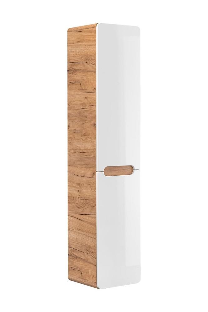 Badezimmer Hängeschrank 170x35x35 cm FERMO Weiß Hochglanz Bild 1