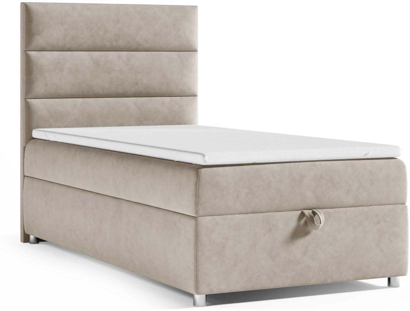 Best for Home Boxspringbett K4 SINGLE mit Bettkasten (Beige 80x200) Bild 1