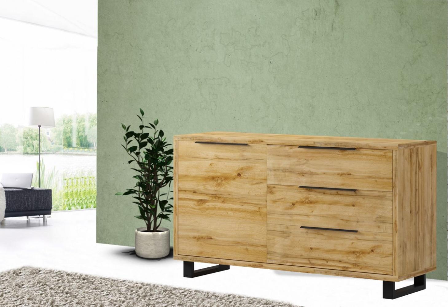 Kommode "Halle" Sideboard 144cm Wotan Eiche Bild 1