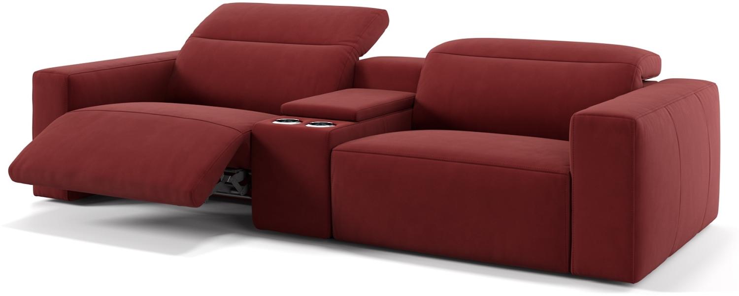 Sofanella Kinocouch LENOLA Stoffsofa Homecinema 2-Sitzer in Rot XL: 260 Breite x 109 Tiefe Bild 1