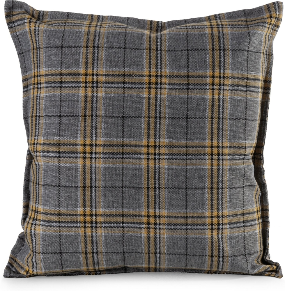 Kissenbezug Garten Wassefest Outdoor 24C 45X45 grau orange Kariert Bild 1