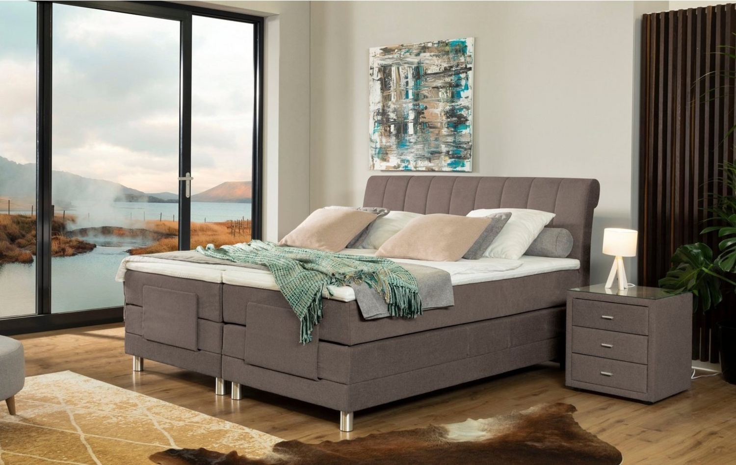 alina Boxspringbett Elsa mit Motor, inklusive Matratze und Topper, in verschiedenen Größen und Härtegraden Bild 1