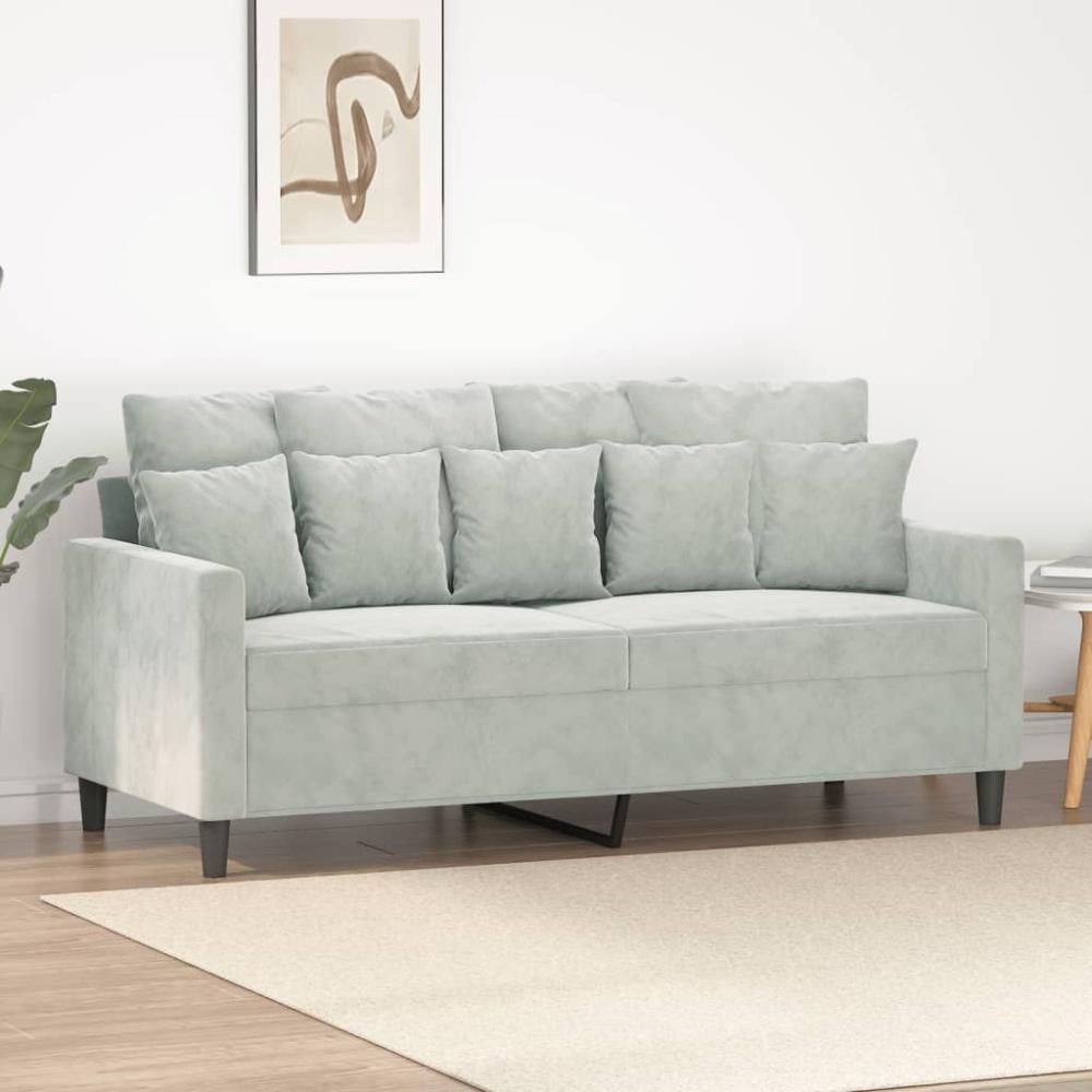 vidaXL 2-Sitzer-Sofa Hellgrau 140 cm Samt 359303 Bild 1