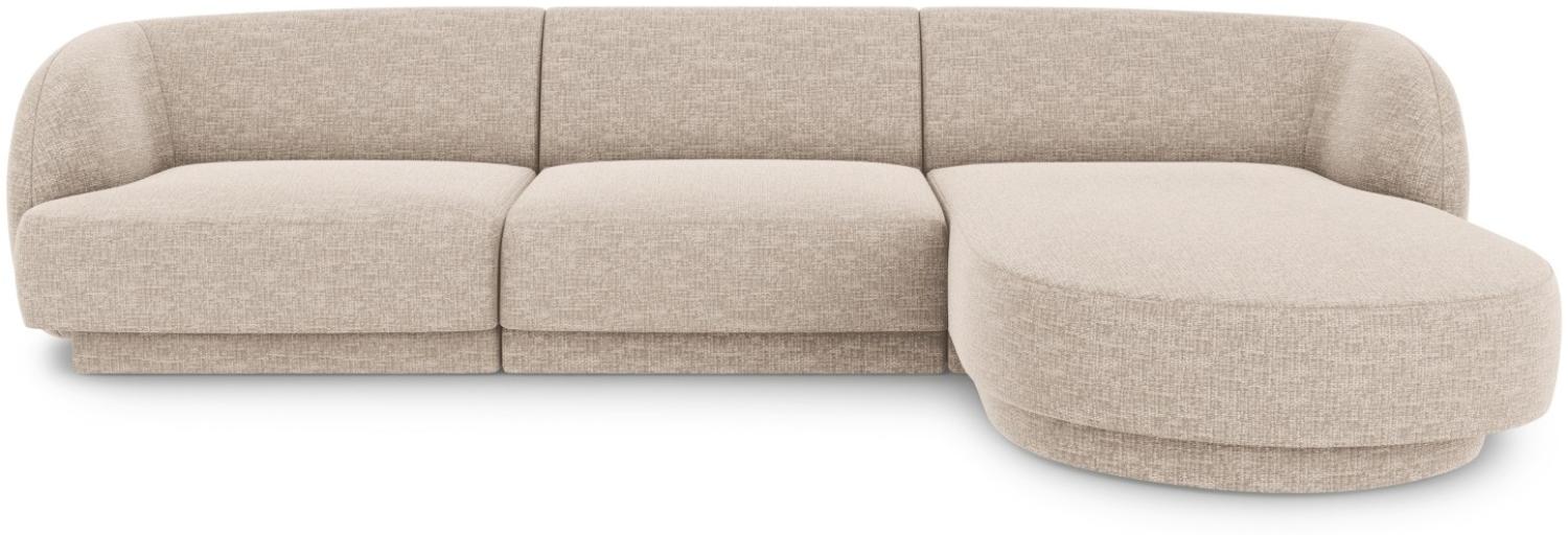 Micadoni 4-Sitzer Ecke rechts Sofa Miley | Bezug Beige | Beinfarbe Black Plastic Bild 1