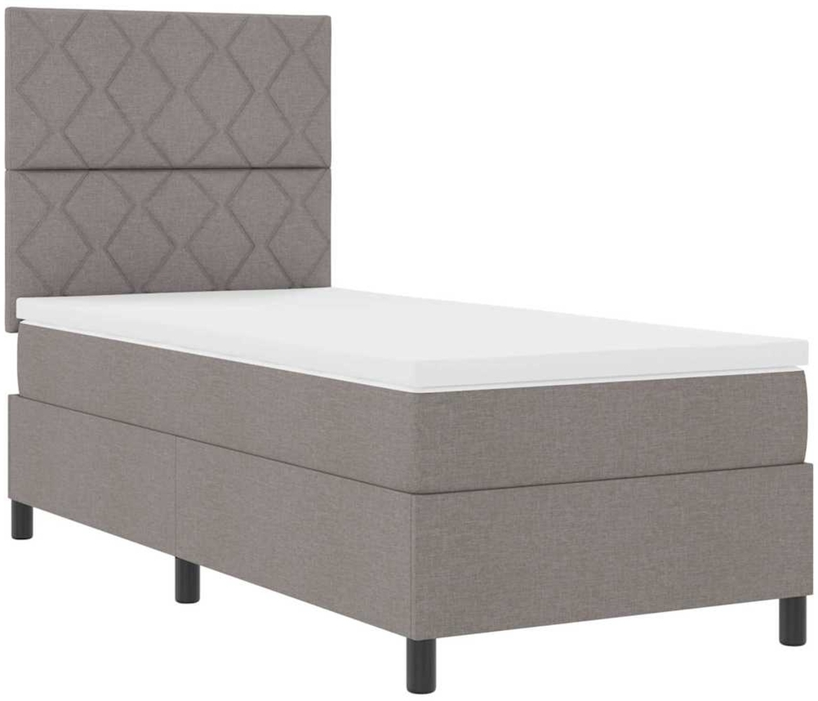 vidaXL Boxspringbett mit Matratze Taupe 100 x 200 cm Stoff 3342925 Bild 1