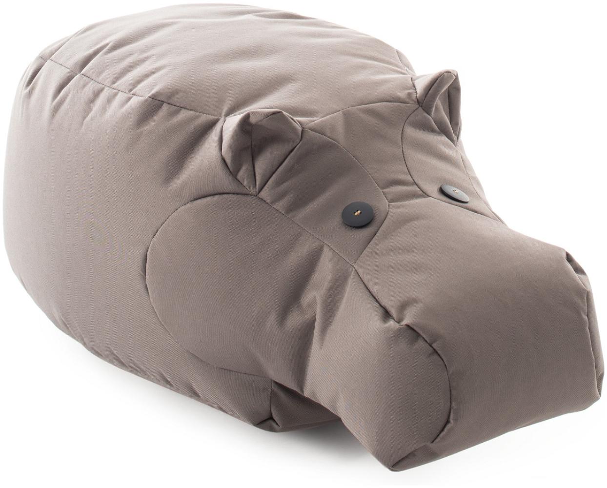 Sitzsack HAPPY ZOO NILPFERD HIPPO Grau Sitzkissen Bild 1