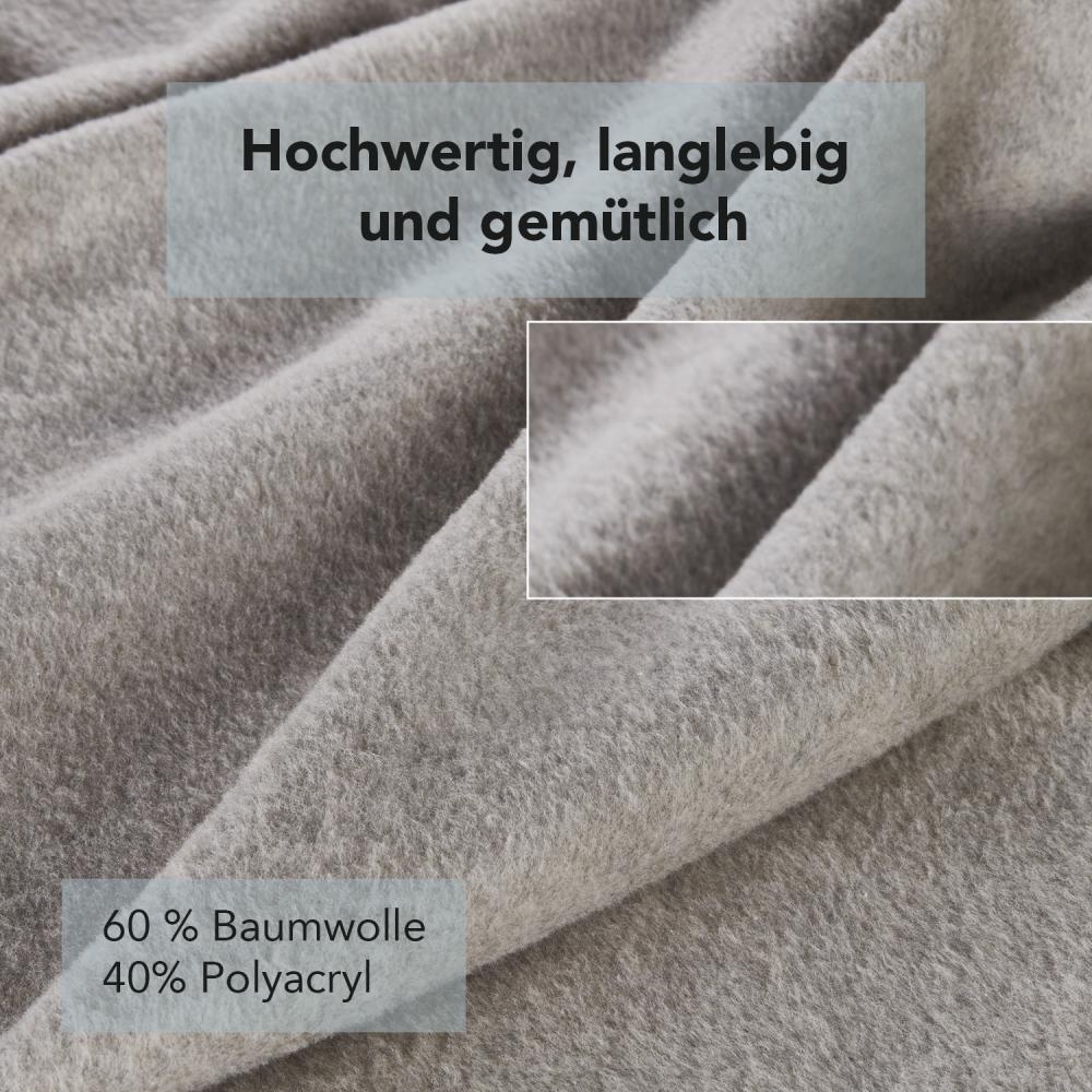 Neu La Vida Sofaläufer Überwurf Tages-Decke in Silber-grau - Oeko-TEX® Zertifiziert, 100x200cm, Baumwollmischung bis 40 °C waschbar mit Overlock-Stitching & Fransen, Schutz für Sessel, Sofa & Bett… Bild 1