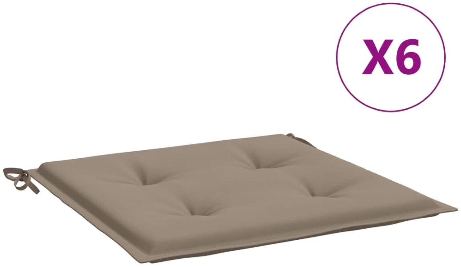 vidaXL Gartenstuhl-Kissen 6 Stk. Taupe 50x50x3 cm Oxford-Gewebe 314055 Bild 1