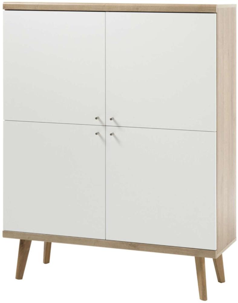 99rooms Merlin Highboard Eiche Riviera NB Weiß Matt Bild 1