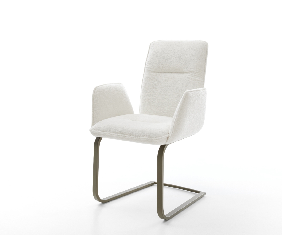 Freischwinger Vinja-Flex Bouclé Soft Beige Freischwinger flach Effektfinish Titan Bild 1