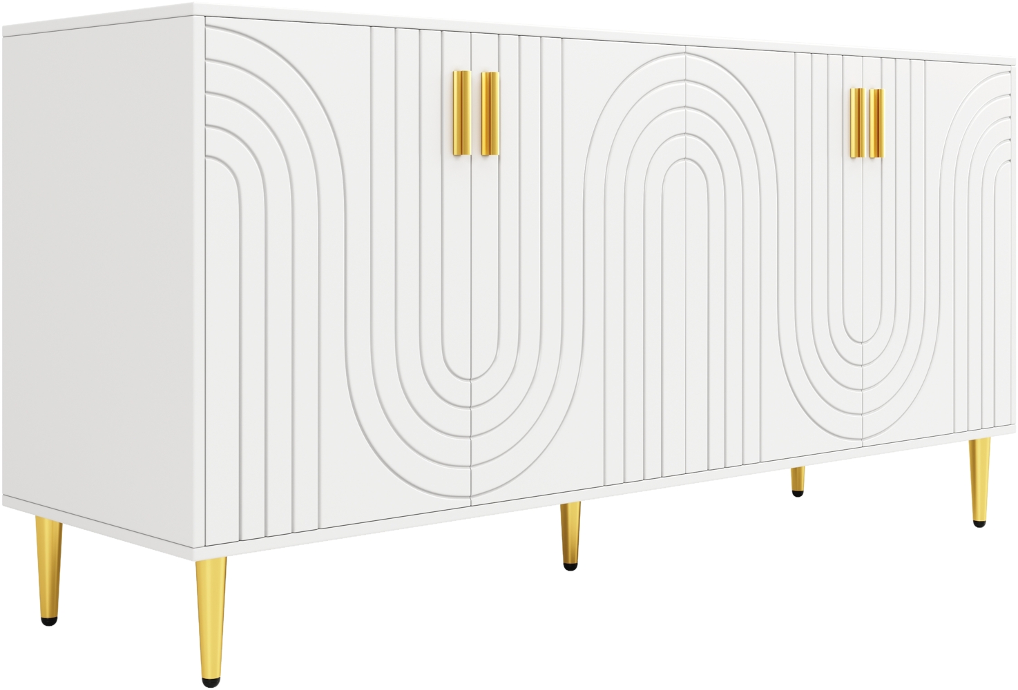 ComfortXL Sideboard O3095, Holzwerkstoff, Weiß, 152x40x75cm Bild 1