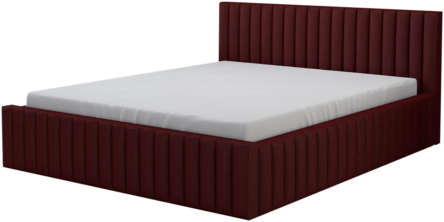Polsterbett LOG 90x200 mit Matratze, Bettkasten und Lattenrost. Farbe: ROTWEIN 9 Bild 1