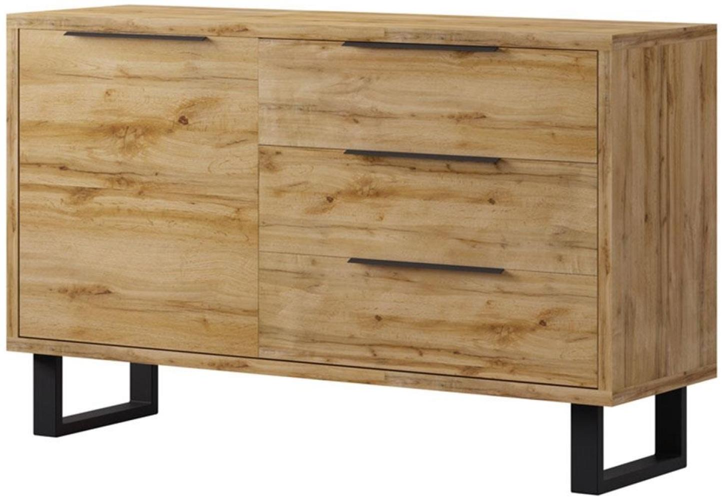 'HALLE WM' Sideboard Wotan Eiche/ Metall 144/83/45 cm Bild 1