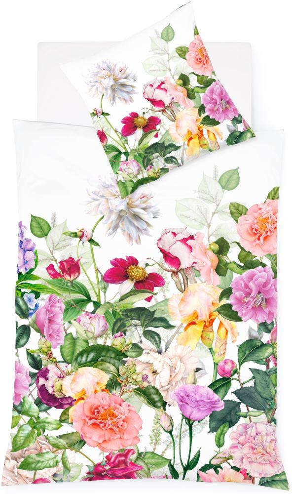 Fleuresse Mako-Satin Bettwäsche 155x220 Rosen Blütenmeer Sommer bunt 114273-09 Bild 1