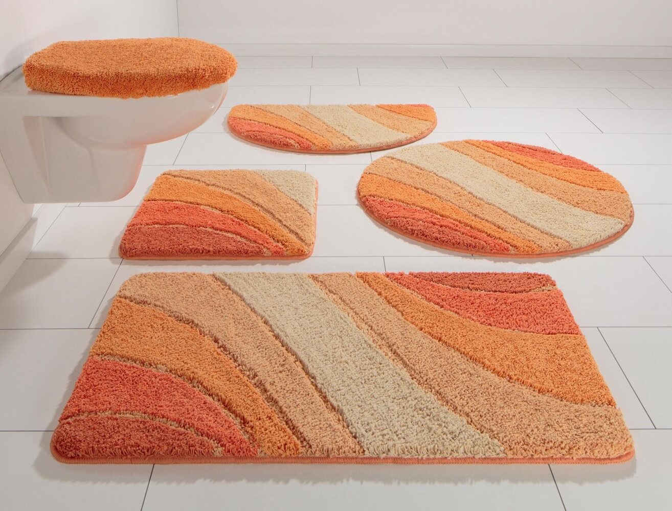 my home Badematte Josie, Badvorleger, Badezimmer Teppich, Höhe 20 mm, rutschhemmend beschichtet, fußbodenheizungsgeeignet, schnell trocknend, strapazierfähig, Polyester, rechteckig, 3-tlg. Stand-WC Set, Badteppich, Badematten, rechteckig, rund & als 3-... Bild 1