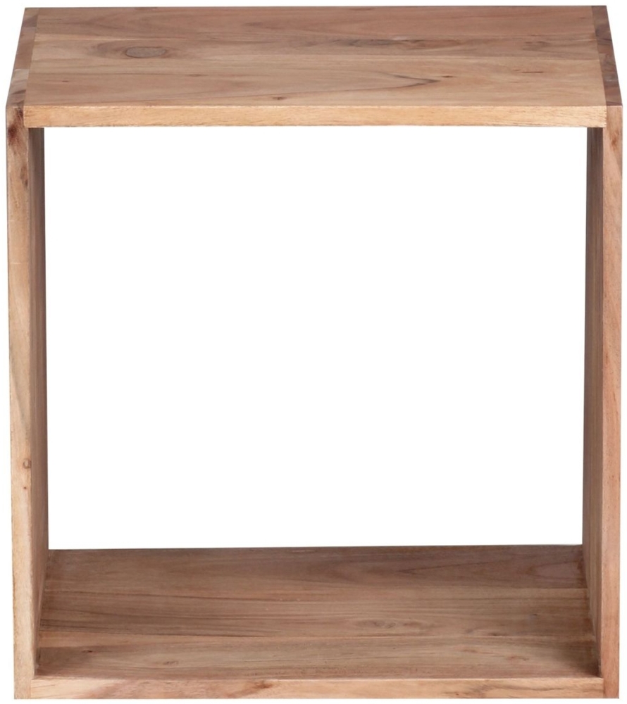 Standregal 'Mumbai', Massivholz Akazie, 43,5 cm, Cube-Regal, Design-Holzregal, Naturprodukt, Beistelltisch im Landhausstil Bild 1