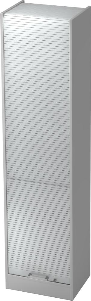 bümö Rollladenschrank 5 OH abschließbar in Grau/Silber mit Chromgriff, SET50-5-S-CE Bild 1