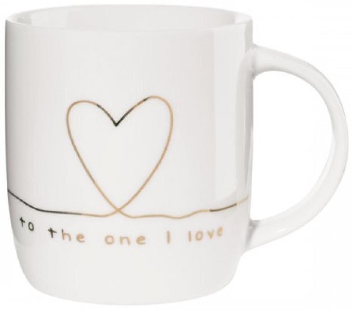 ASA Selection linia Henkelbecher To The One I Love, Kaffeetasse, Becher, Kaffee Tasse, Tee, Fine Bone China, Weiß Glänzend, 350 ml, 18061414 Bild 1