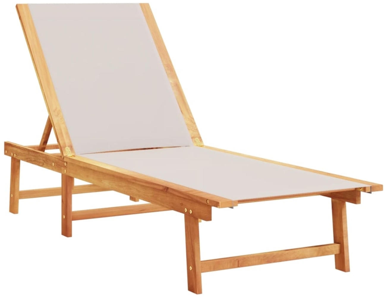 vidaXL Sonnenliege Grau Massivholz Akazie und Textilene 4008413 Bild 1