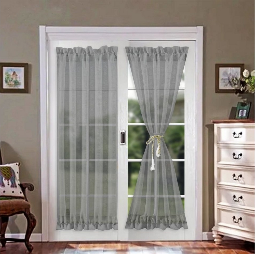 Rosnek Türvorhang 2 Paneele, Voile, Kräuselband, für Tür Heimdekoration, (2 St), H×B: 102×64,102×137,183×64,183×137 Bild 1