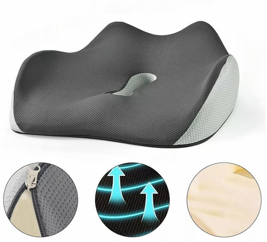 MODFU Sitzkissen Memory-Schaum Sitzkissen orthopädisches Sitzpolster, Lindert Rücken- und Steißbeinschmerzen Ideal für langes Sitzen Bild 1