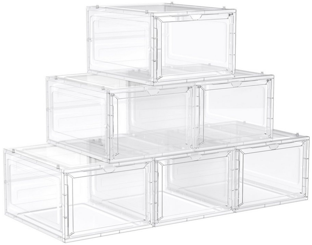 Songmics Schuhbox Schuh-Organizer (6 St), aus Kunststoff, durchsichtig Bild 1