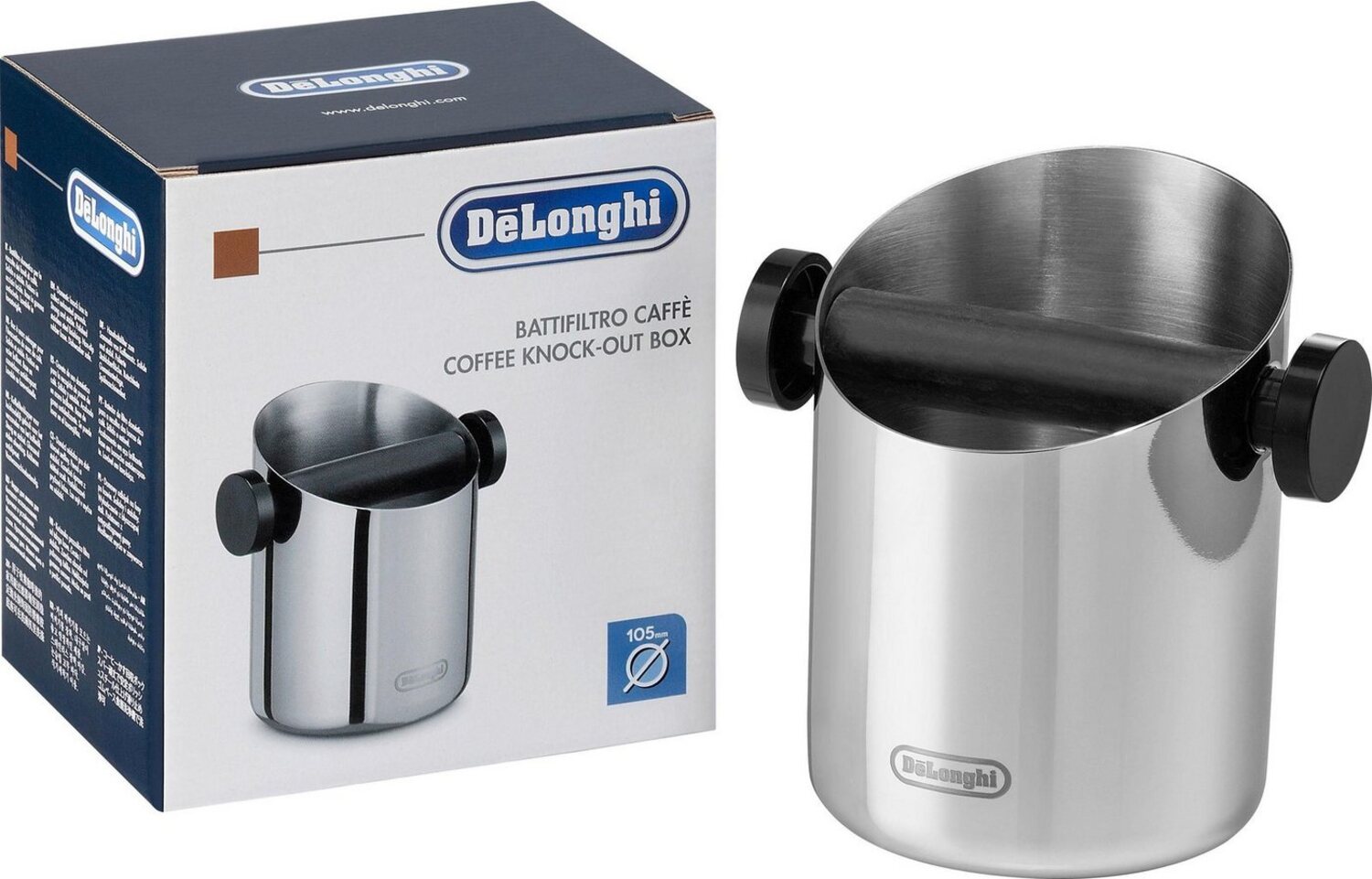 De'Longhi DLSC059 - Kaffeeabfallbehälter, silber/schwarz Bild 1