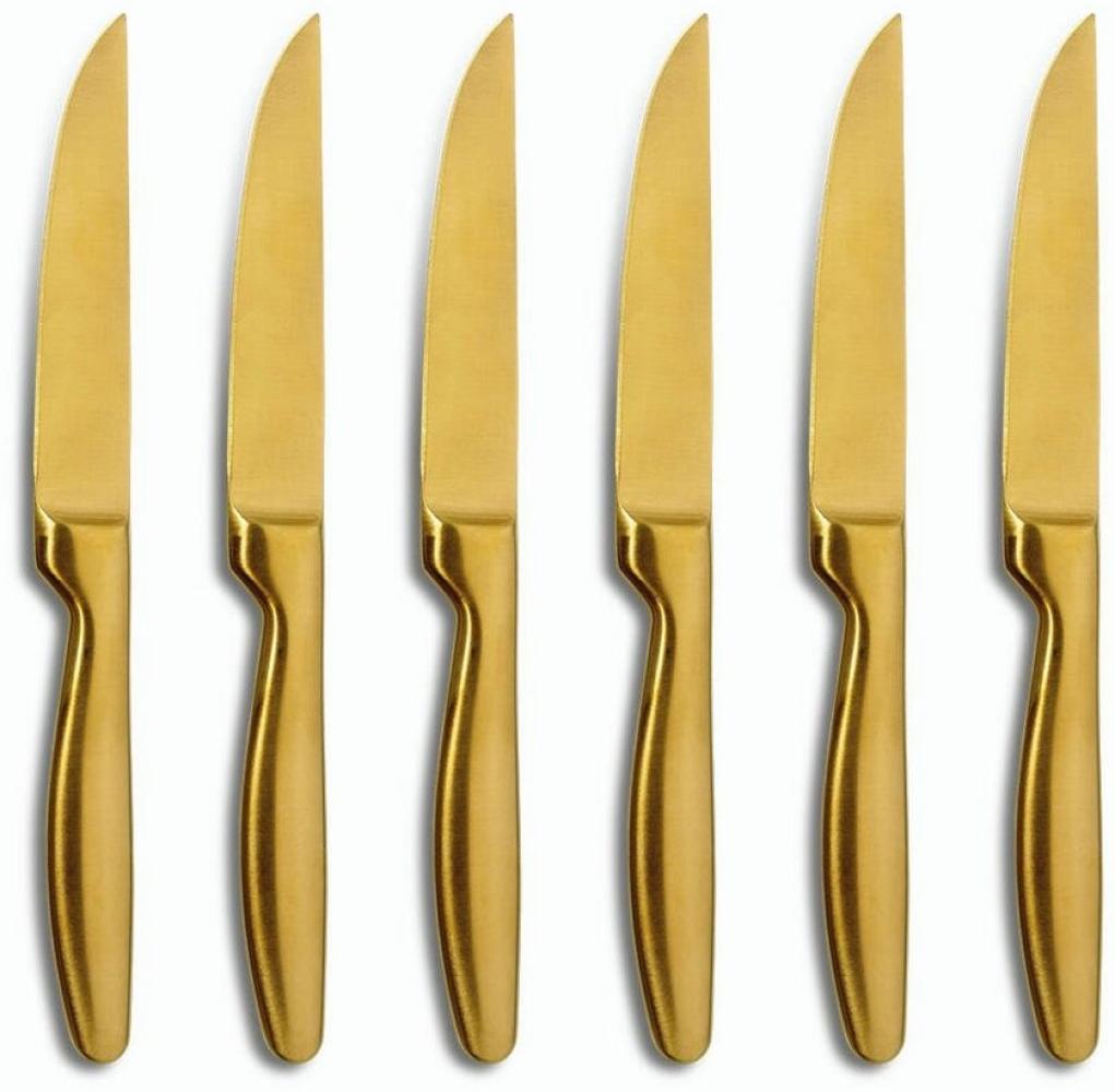 Comas Steakmesser BOJ Satin Gold 6er Set, Fleischmesser mit Satin-Finish, Edelstahl, PVD-Beschichtung, 22. 1 cm, 7432 Bild 1