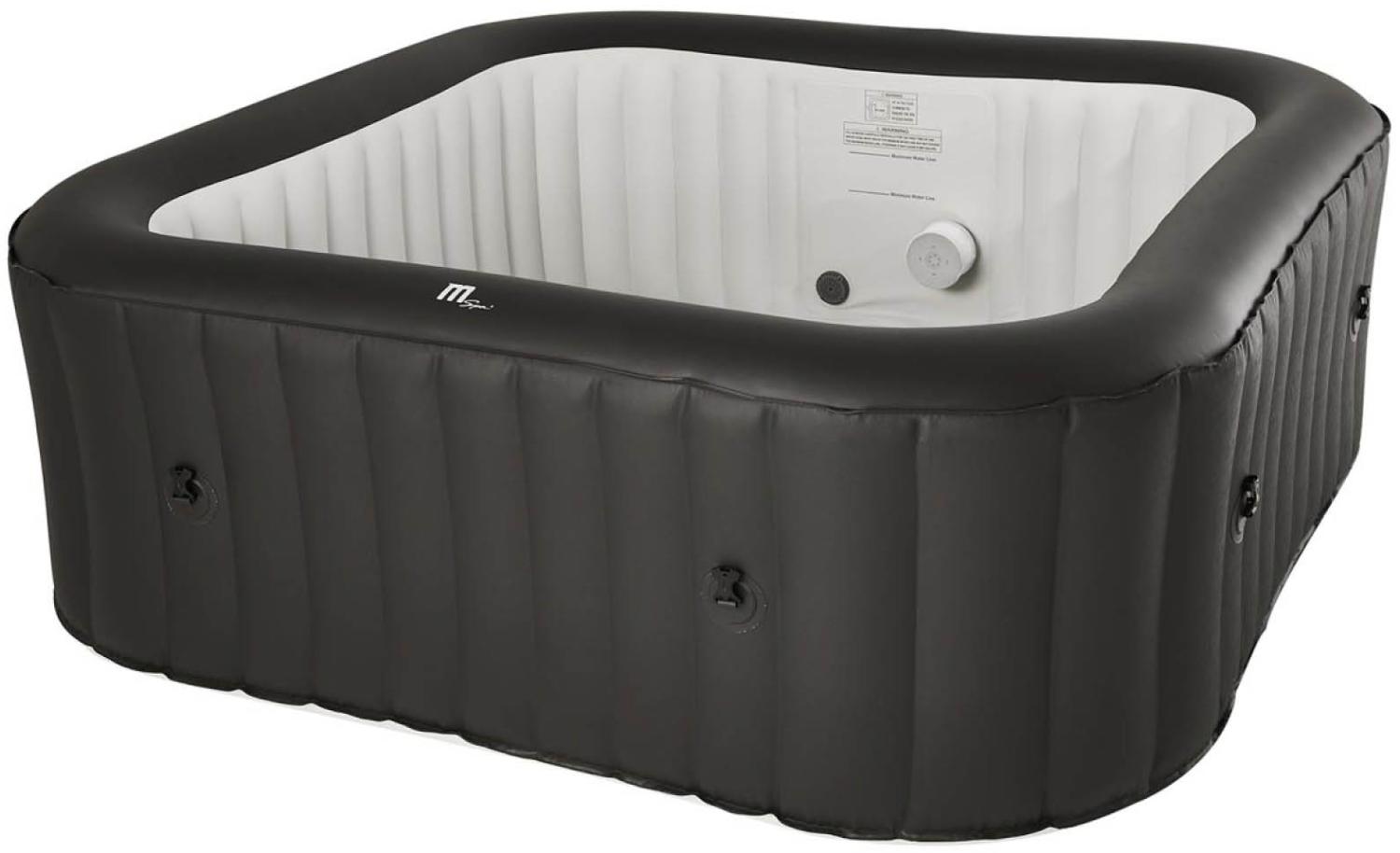 BRAST Whirlpool aufblasbar MSpa Vito für 6 Personen 185x185x68cm In- Outdoor Pool 132 Massagedüsen Timer Heizung Aufblasfunktion per Knopfdruck Bubble Spa Wellness Massage Bild 1