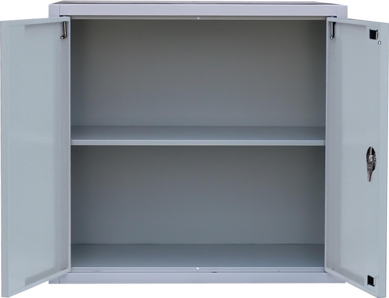 Stahl-Aktenschrank, Aktenschrank abschließbar, Büroschrank, Stahlschrank, Lichtgrau, 750 x 800 x 383 mm, 530300 Bild 1