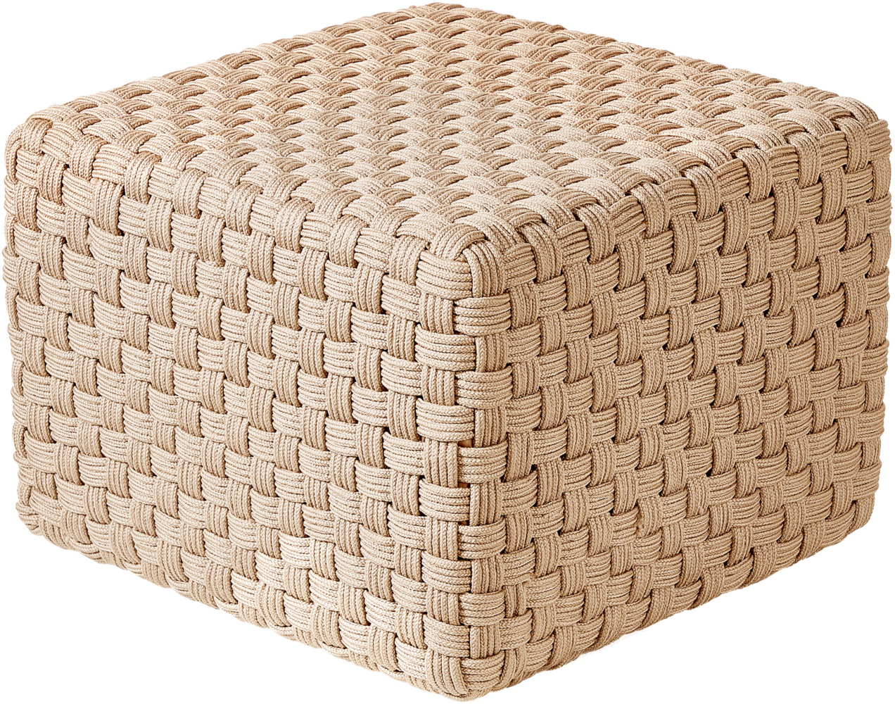 Pouf NALLI Hellbeige 50 cm 50 cm 35 cm Bild 1
