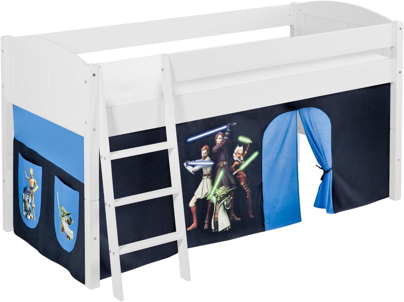 Lilokids 'Ida 4106' Spielbett 90 x 200 cm, Star Wars the Clone Wars, Kiefer massiv, mit Vorhang Bild 1