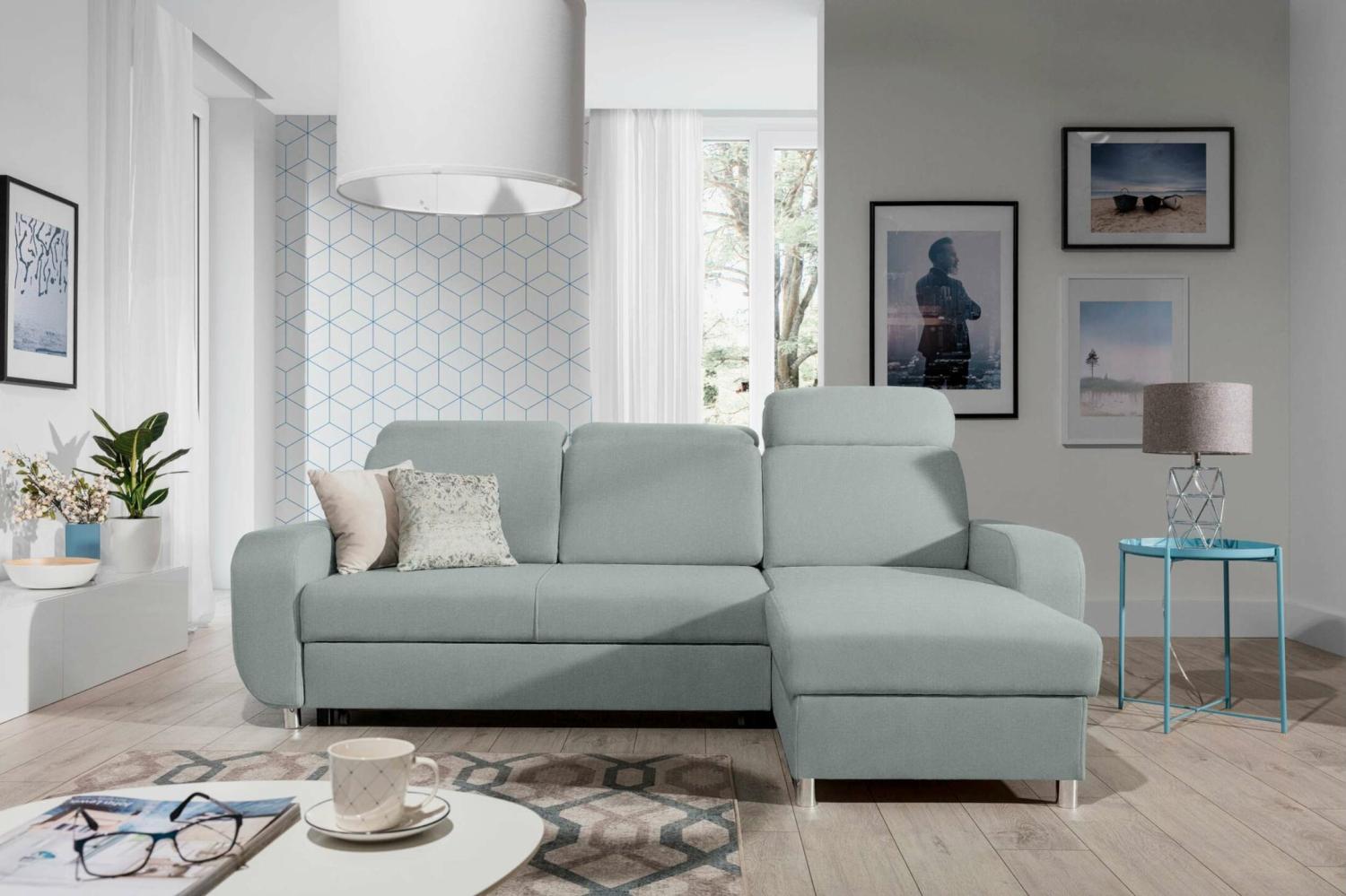 Stylefy Mare Ecksofa Strukturstoff INARI Hellgrau Rechts Bild 1