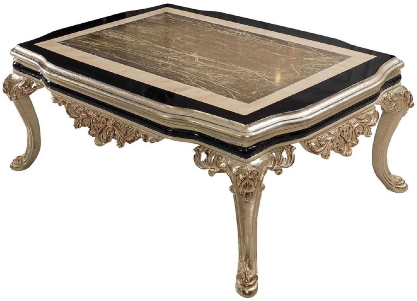 Casa Padrino Luxus Barock Couchtisch Antik Gold / Creme / Schwarz - Rechteckiger Barockstil Wohnzimmertisch - Barockstil Wohnzimmer Möbel - Barock Möbel - Luxus Möbel im Barockstil Bild 1