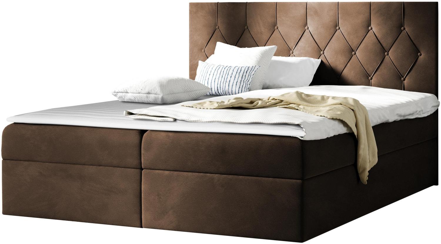 Boxspringbett Simori, Braun, 180 x 200 cm Bild 1