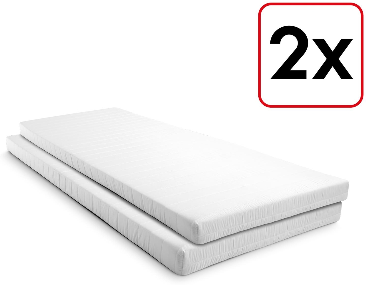 Komfortschaummatratze K10 80 x 200 cm, Höhe 10 cm, Härtegrad H3, Twin-Set Bild 1