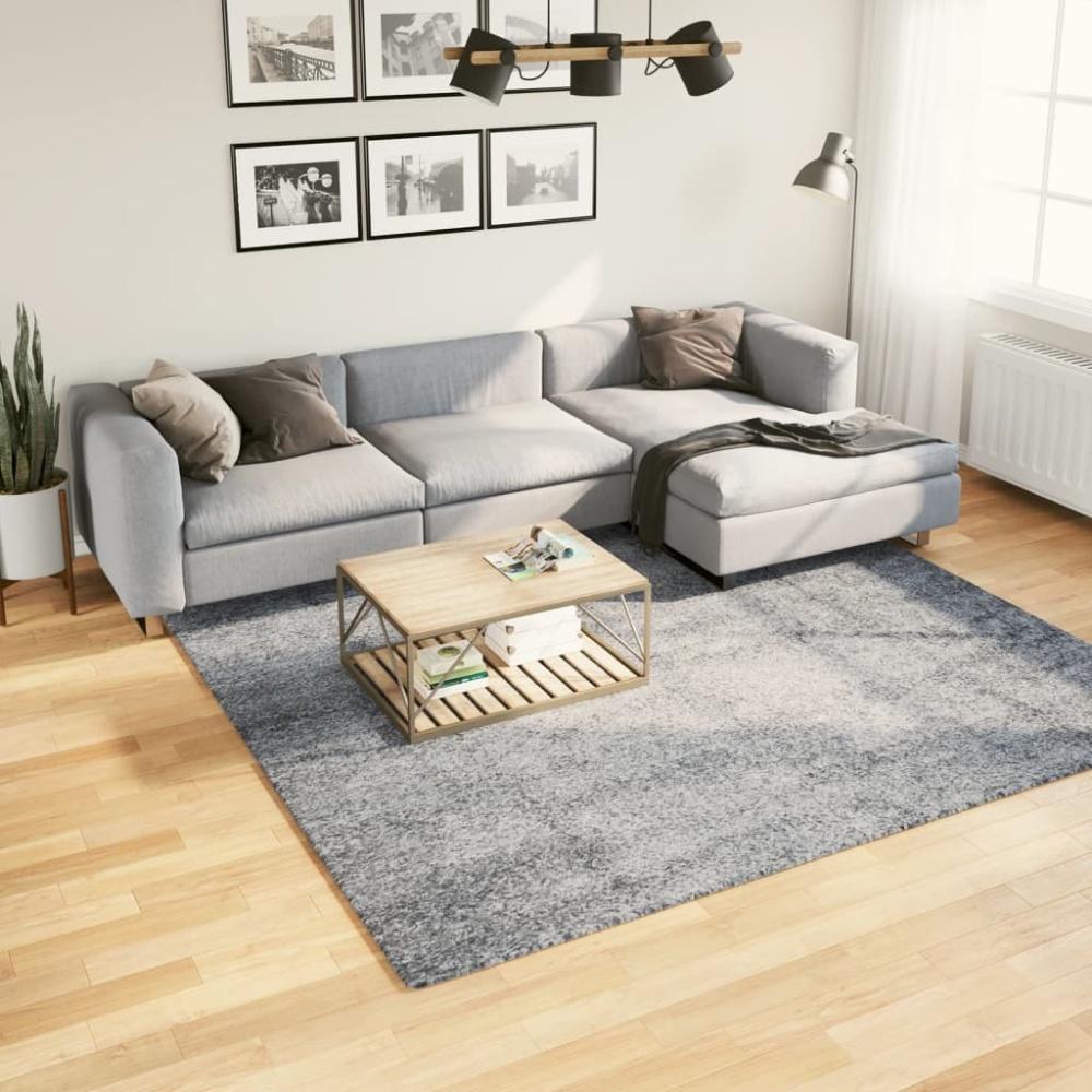 vidaXL Teppich Shaggy Hochflor Modern Blau 240x240 cm 375328 Bild 1