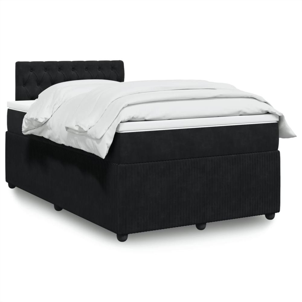 vidaXL Boxspringbett mit Matratze Schwarz 120x190 cm Samt 3289994 Bild 1