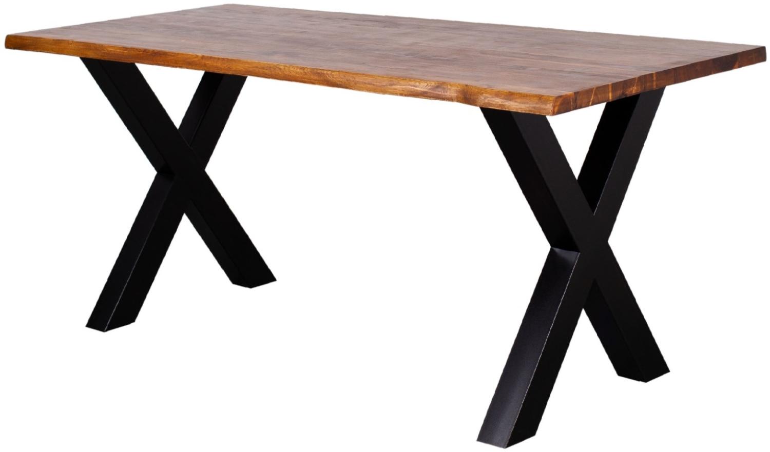Baumkantentisch Monza - 180x90 cm - Akazienholz - Gestell X-Form Bild 1