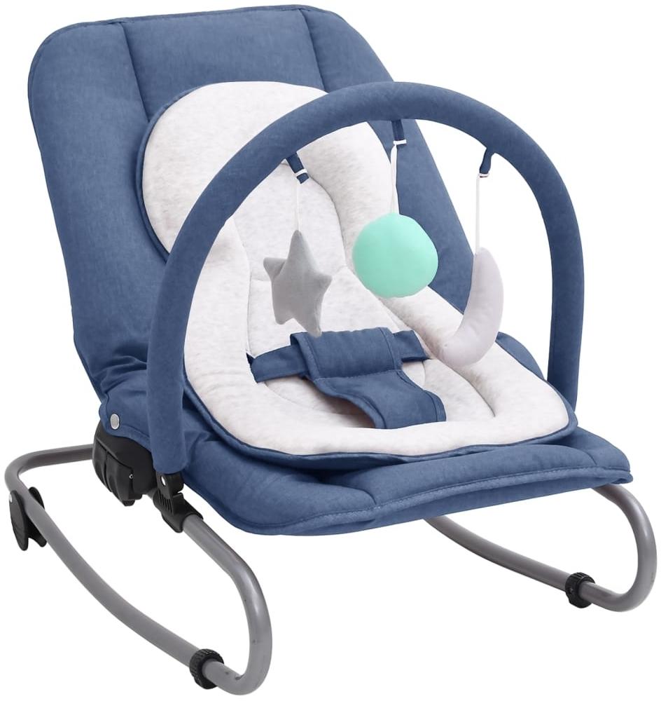 vidaXL Babywippe, Stahl, 77 x 46 x 58 cm, Marineblau Bild 1