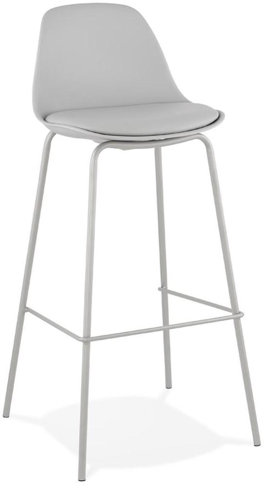 KADIMA DESIGN Sitzhocker Kunststoff-Metall | 75 cm | Robust Pflegeleicht Modern | Grau | Barstuhl Bild 1