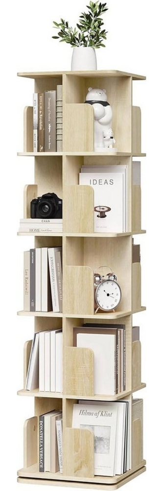EUGAD Bücherregal, 1-tlg, Bücherschrank mit 5 Ebenen, 360° drehbar, 40x155x40 cm Bild 1