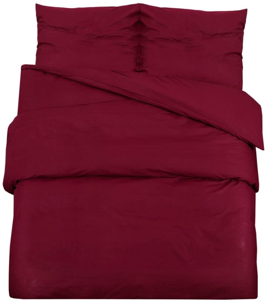 vidaXL Bettwäsche-Set Bordeauxrot 200x200 cm Baumwolle 136175 Bild 1