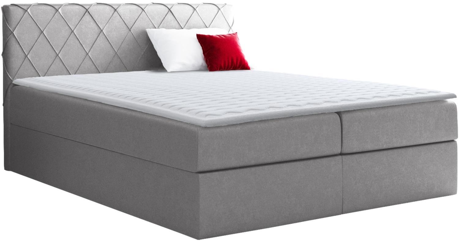 Boxspringbett Brasil, Grau, 140 x 200 cm Bild 1