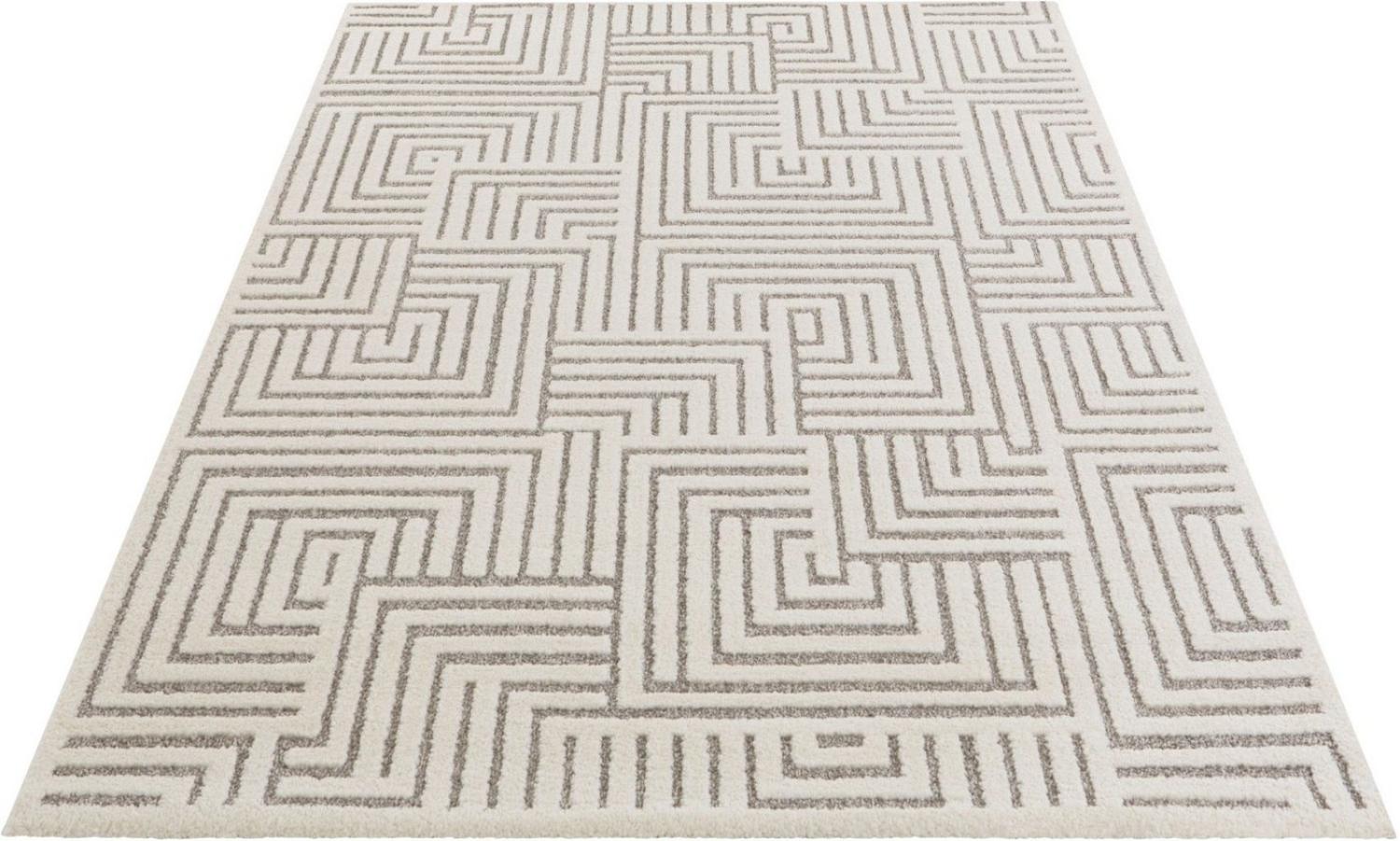 Kurzflor Teppich Manipu Creme Grau - 80x150x1,4cm Bild 1