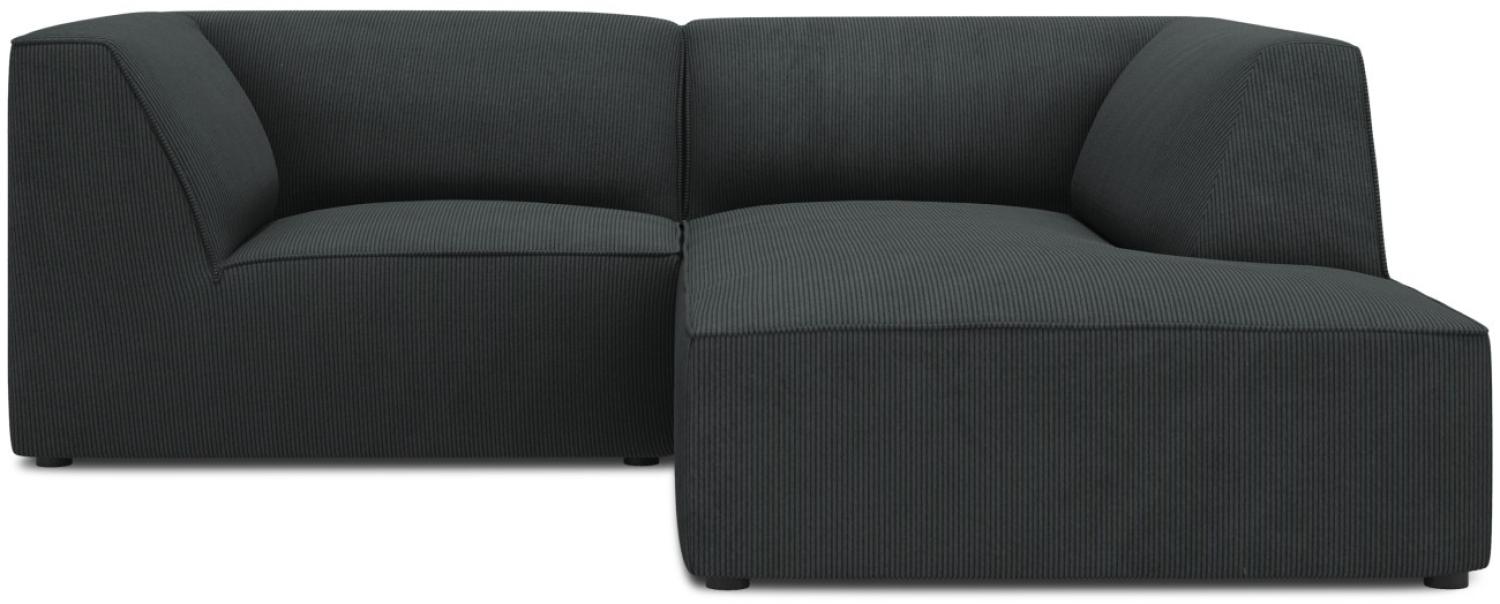 Micadoni 3-Sitzer Modular Ecke rechts Sofa Ruby | Bezug Black | Beinfarbe Black Plastic Bild 1