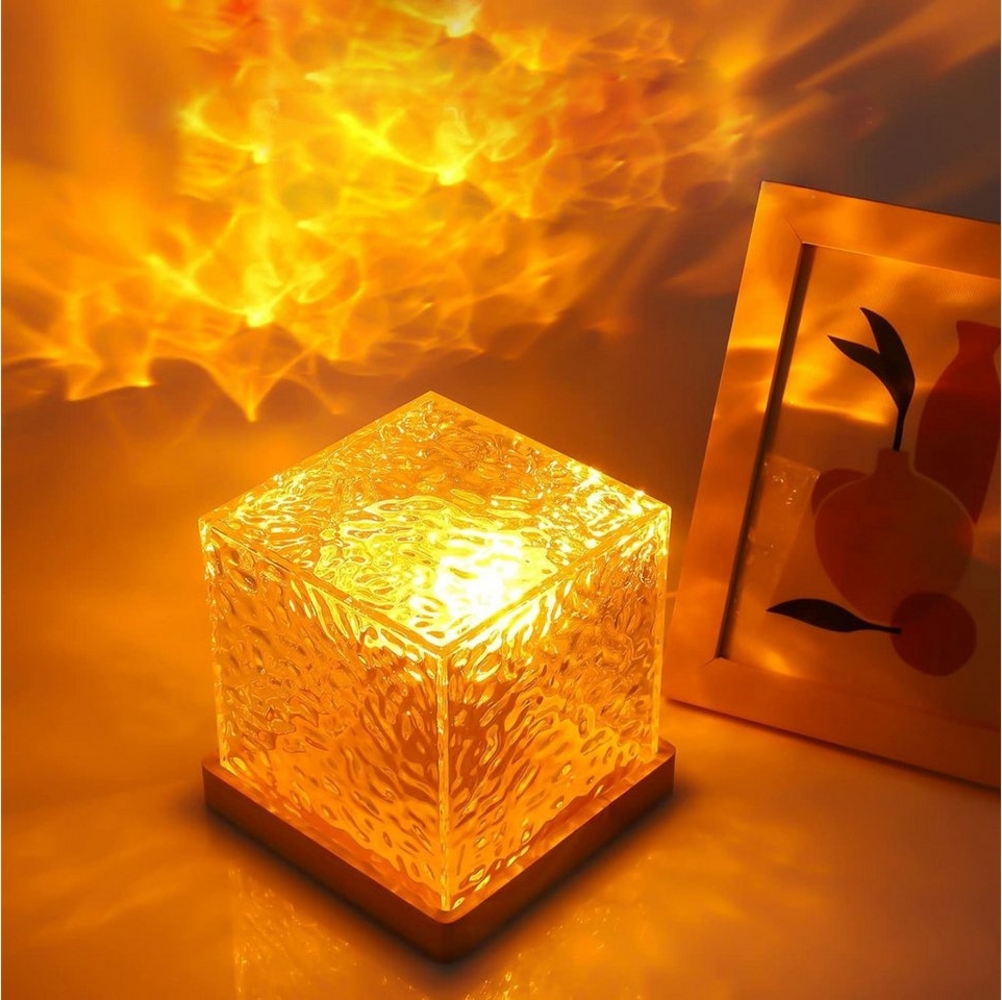 Jibenhome LED Nachttischlampe LED Tischlampe aus Kristall,Wasserwellen Nachtlicht,16 Farben, LED Sternenhimmel Projektor für Spielzimmer Kinderzimmer Bild 1